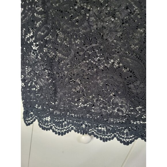 VTG Women's LG Whimsigoth Full Lace Long Sleeve Top Blouse See through y2k black - Picture 6 of 10